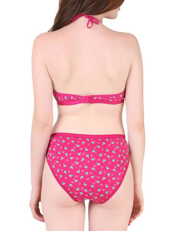 pink hosiery bra and panty set - 13940114 -  Standard Image - 1