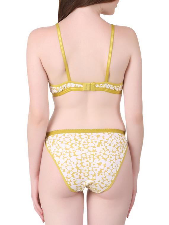 yellow hosiery bras and panty set - 13940120 - Standard Image - 1