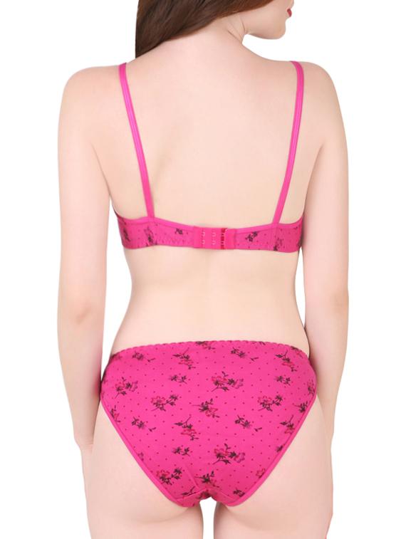 pink hosiery bra and panty set - 13940125 -  Standard Image - 1
