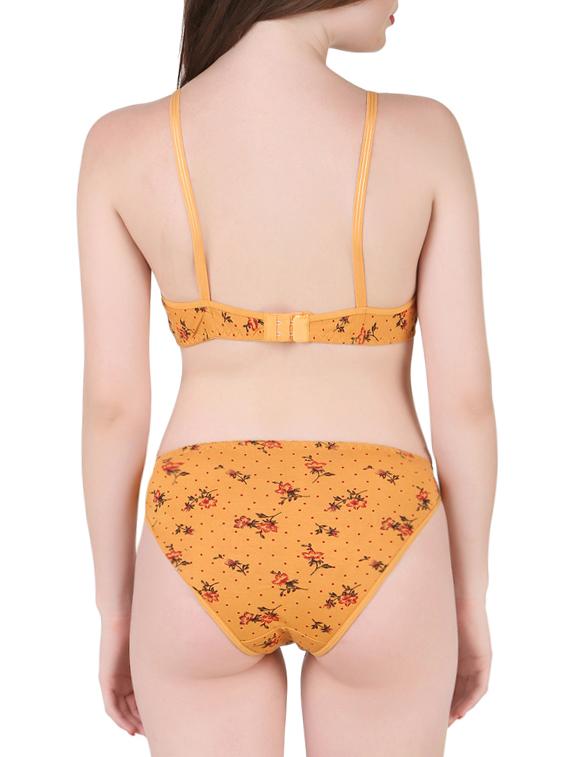 orange hosiery bra and panty set - 13940126 - Standard Image - 1