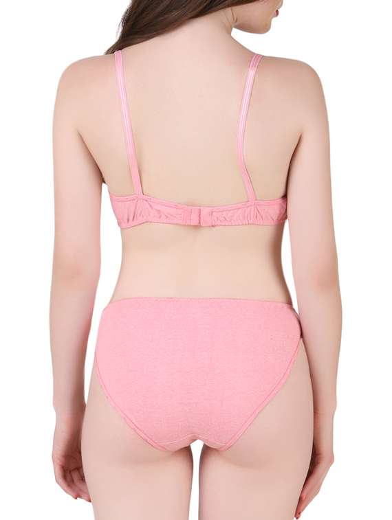 pink hosiery bra and panty set - 13940131 -  Standard Image - 1