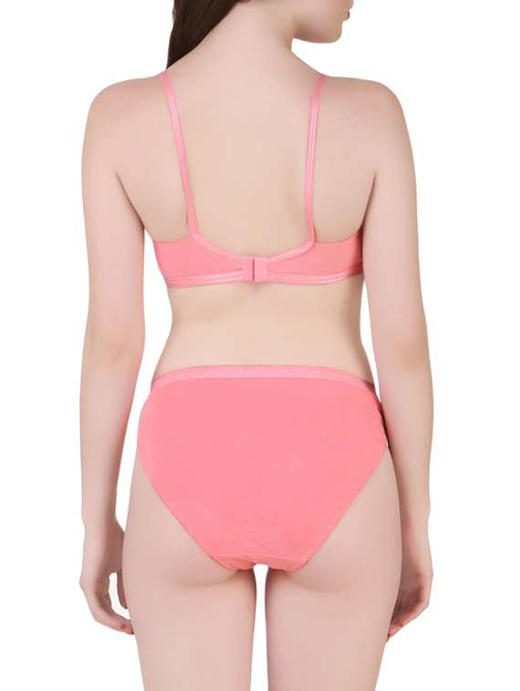 pink hosiery bra and panty set - 13940140 -  Standard Image - 1