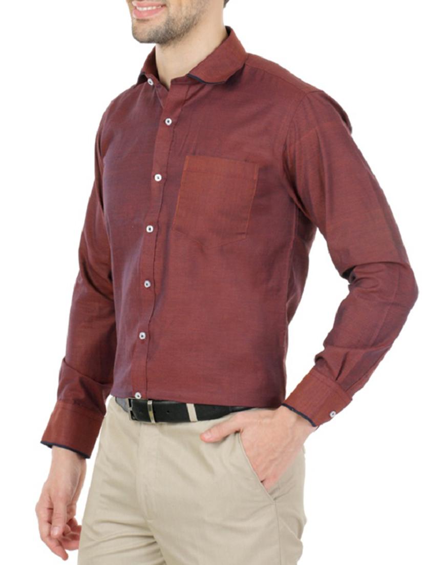 orange cotton formal shirt - 13941307 - Standard Image - 1