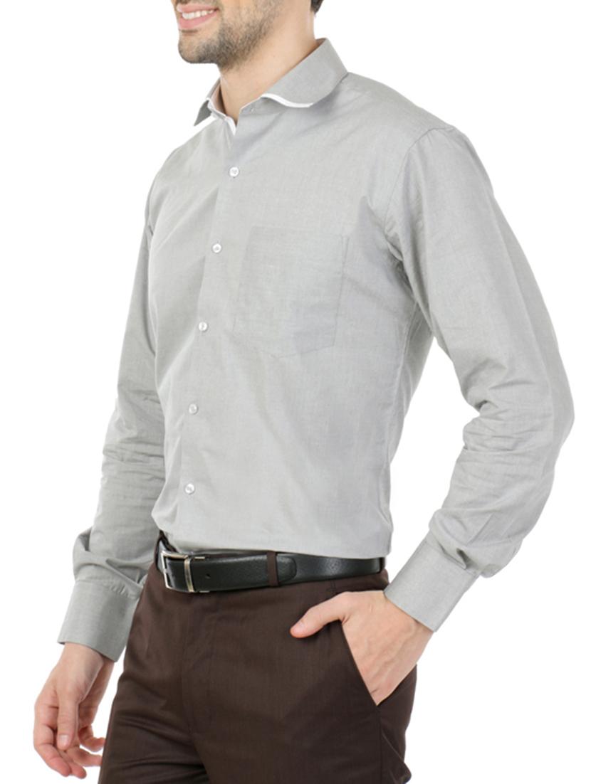 grey cotton formal shirt - 13941308 -  Standard Image - 1