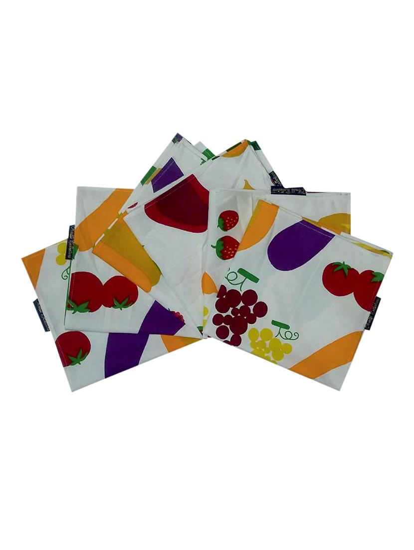 white printed cotton set of 6 table mat - 13946246 - Standard Image - 1