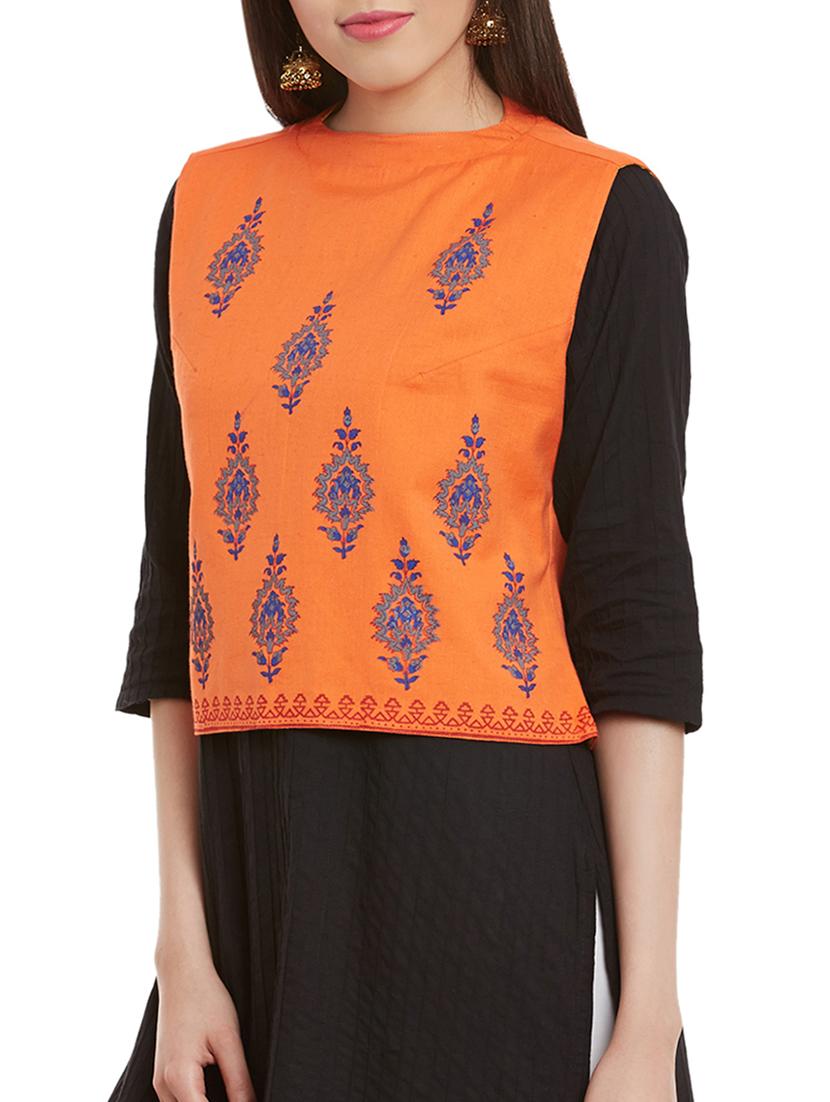 orange cotton printed jacket - 13947168 - Standard Image - 1