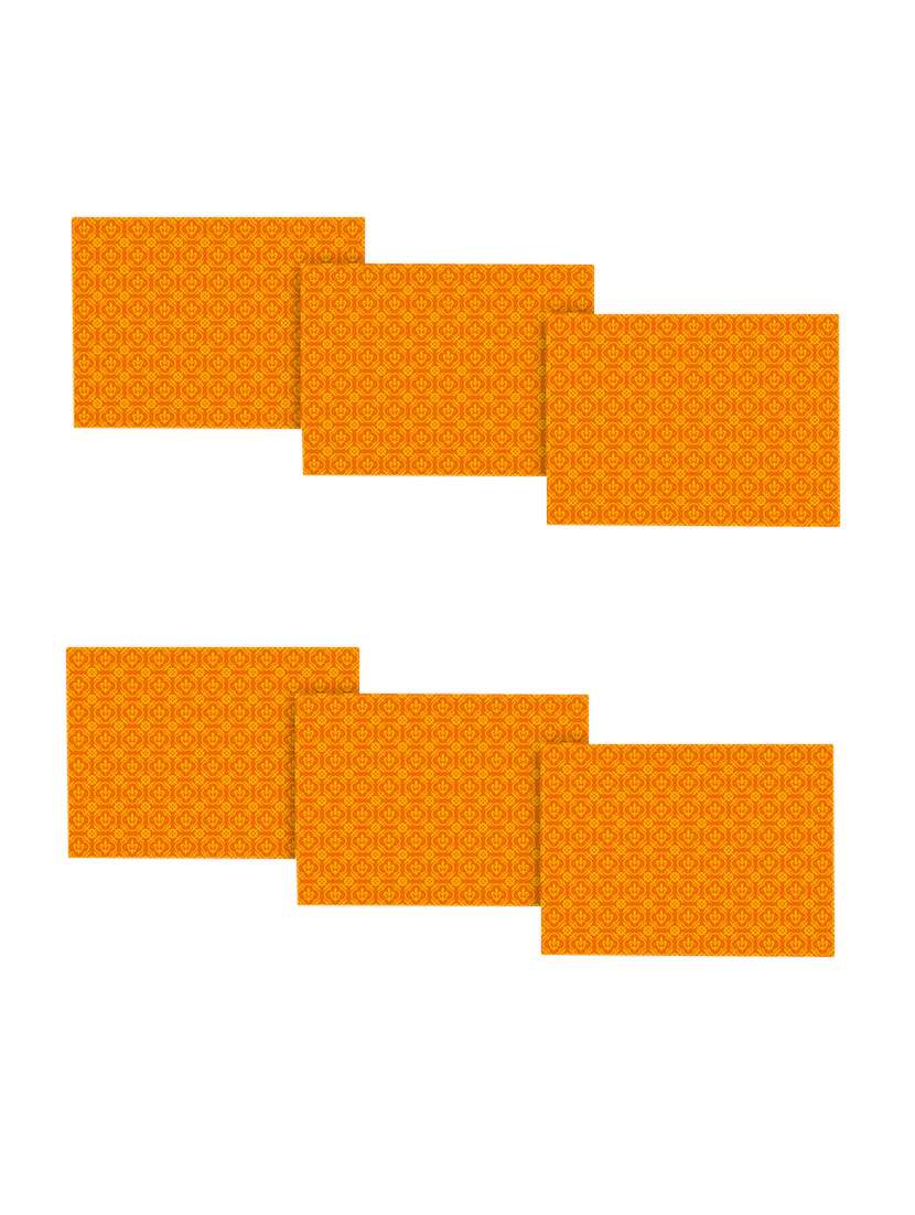 yellow polyester printed  set of 6 table mat