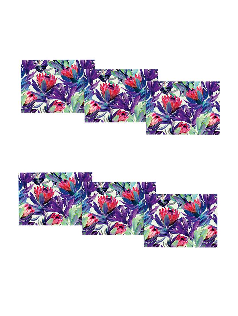 multicolored polyester printed set of 6 table mat
