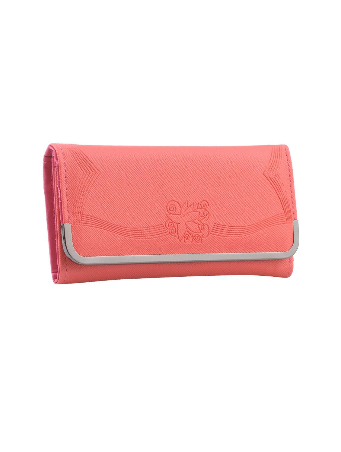 orange leatherette   clutch