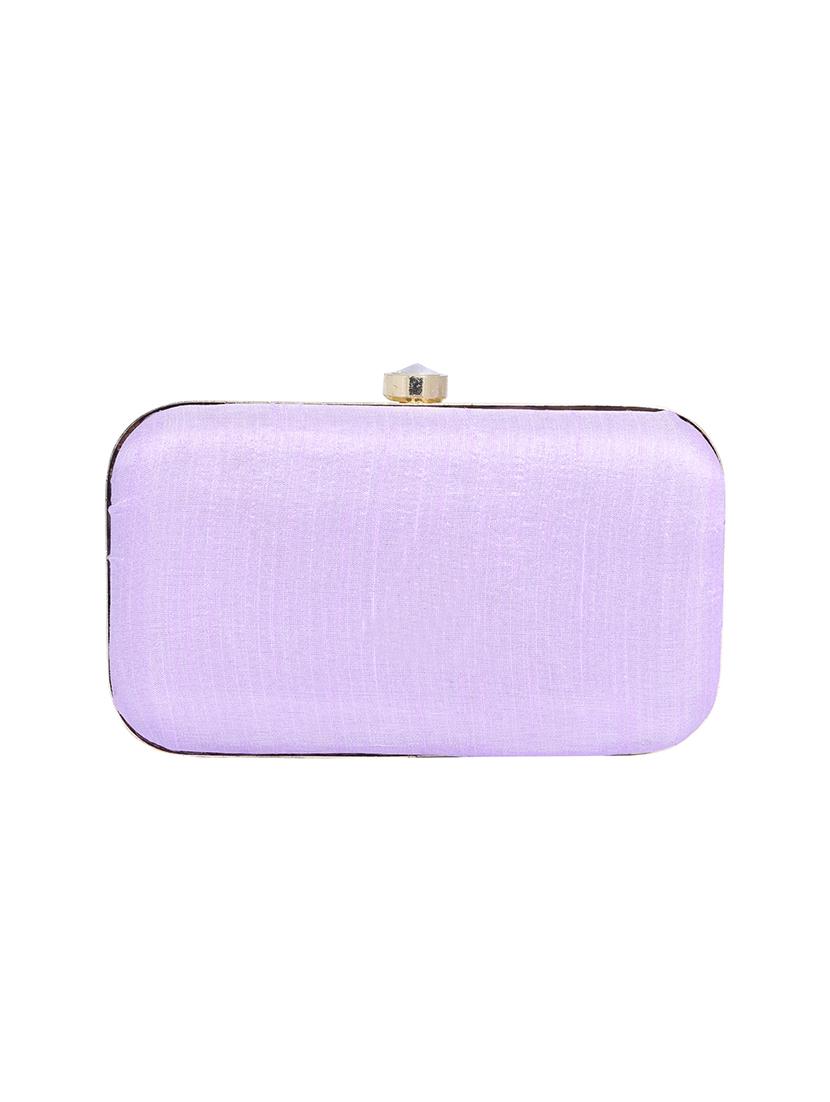 purple metal structured clutch - 13949077 - Standard Image - 1