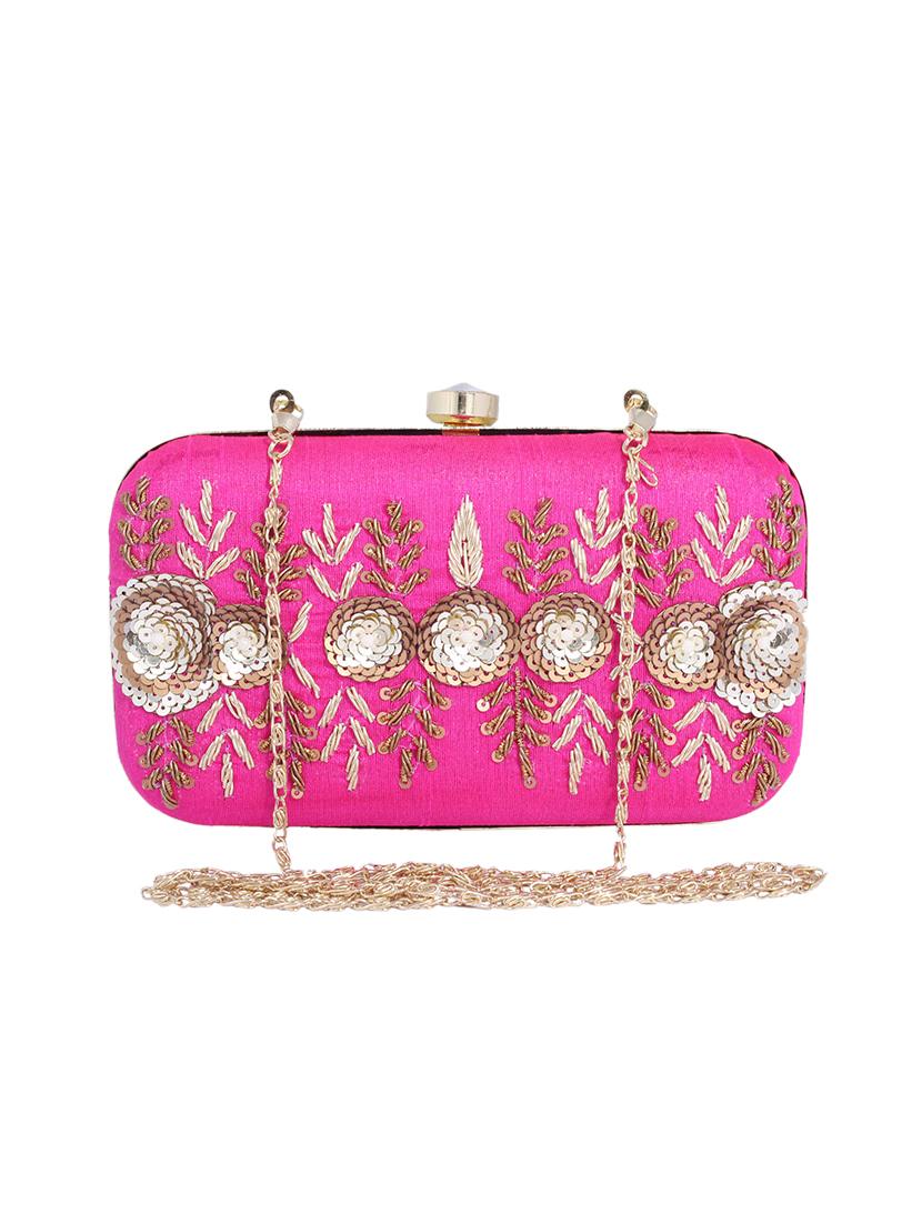pink metal  clutch - 13949080 -  Zoom Image - 0