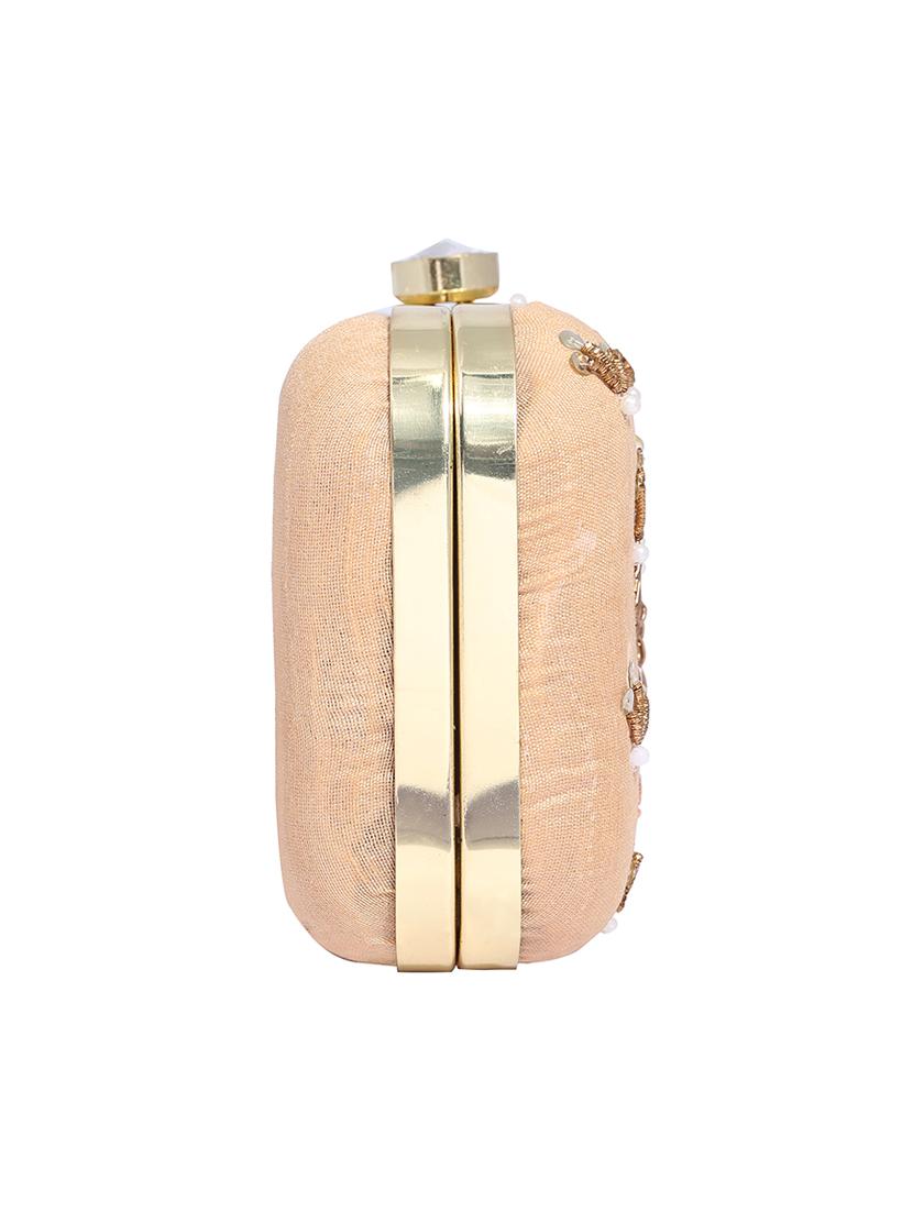 beige metal clutch - 13949081 - Standard Image - 4