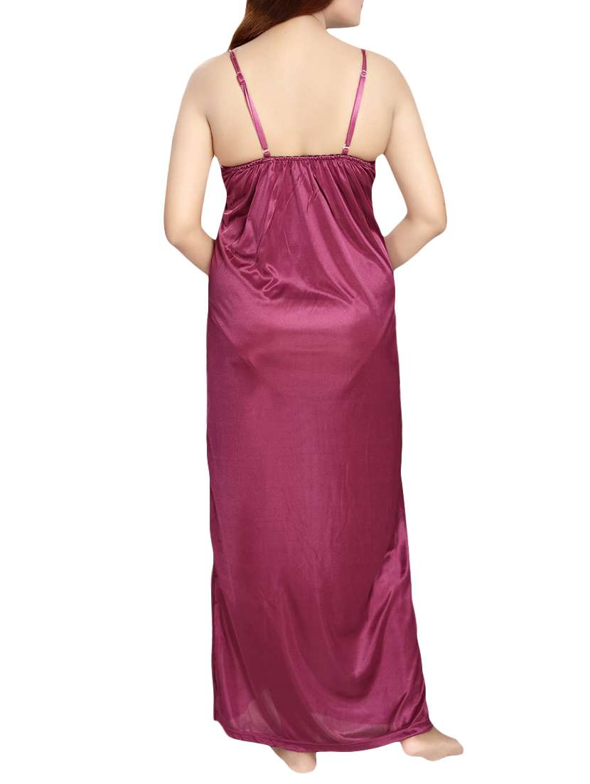 purple solid gown with robe set - 13956961 -  Standard Image - 4