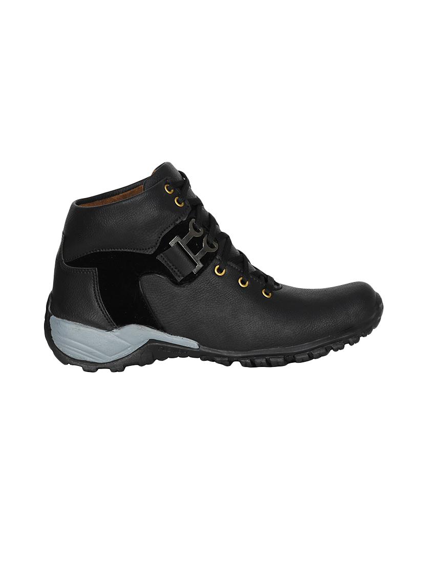 black leatherette low ankle boot - 13959864 -  Standard Image - 1