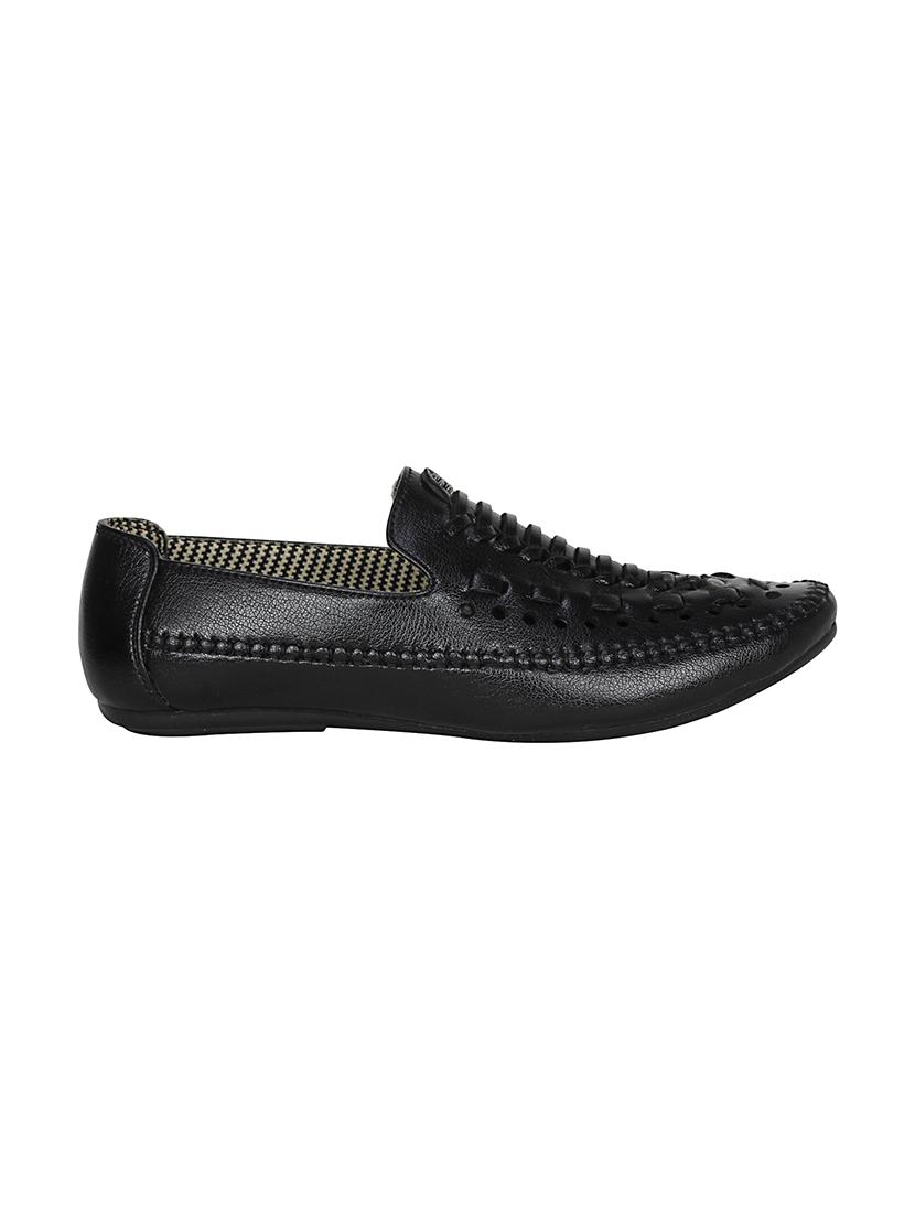 black leatherette slip on loafer - 13959873 - Standard Image - 1