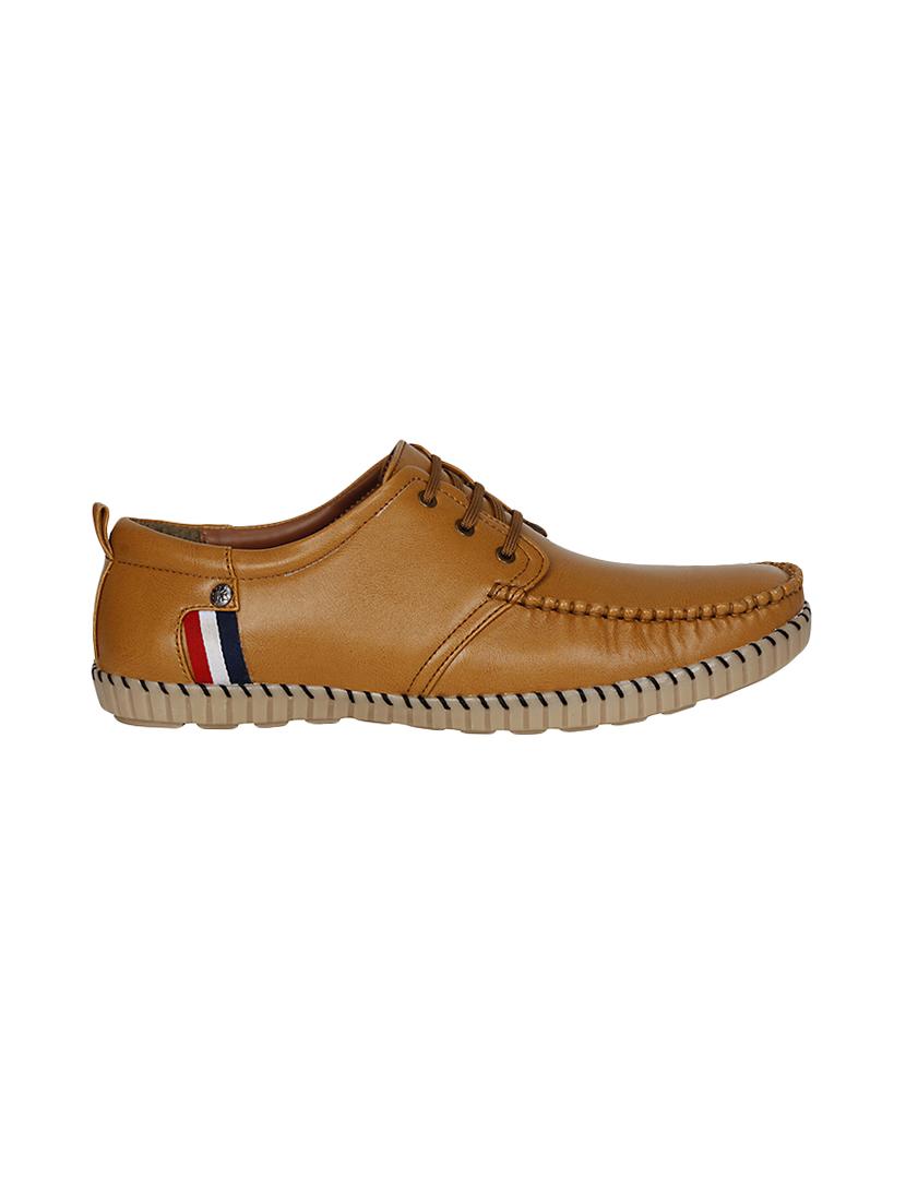 tan leatherette lace up shoe - 13960086 -  Standard Image - 1