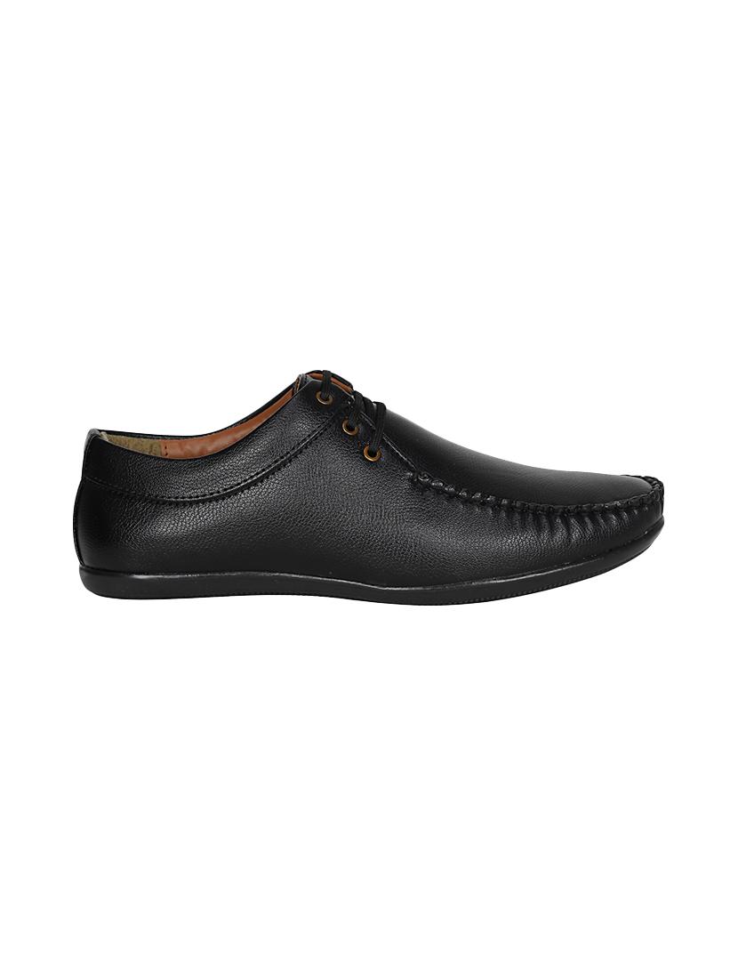 black leatherette lace up derby - 13960087 - Standard Image - 1