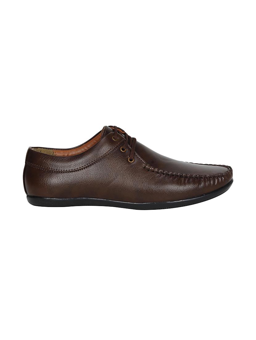 brown leatherette lace up shoe - 13960088 -  Standard Image - 1