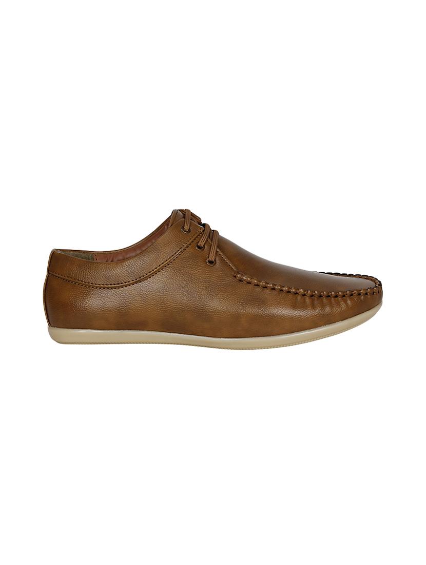 tan leatherette lace up shoe - 13960089 - Standard Image - 1