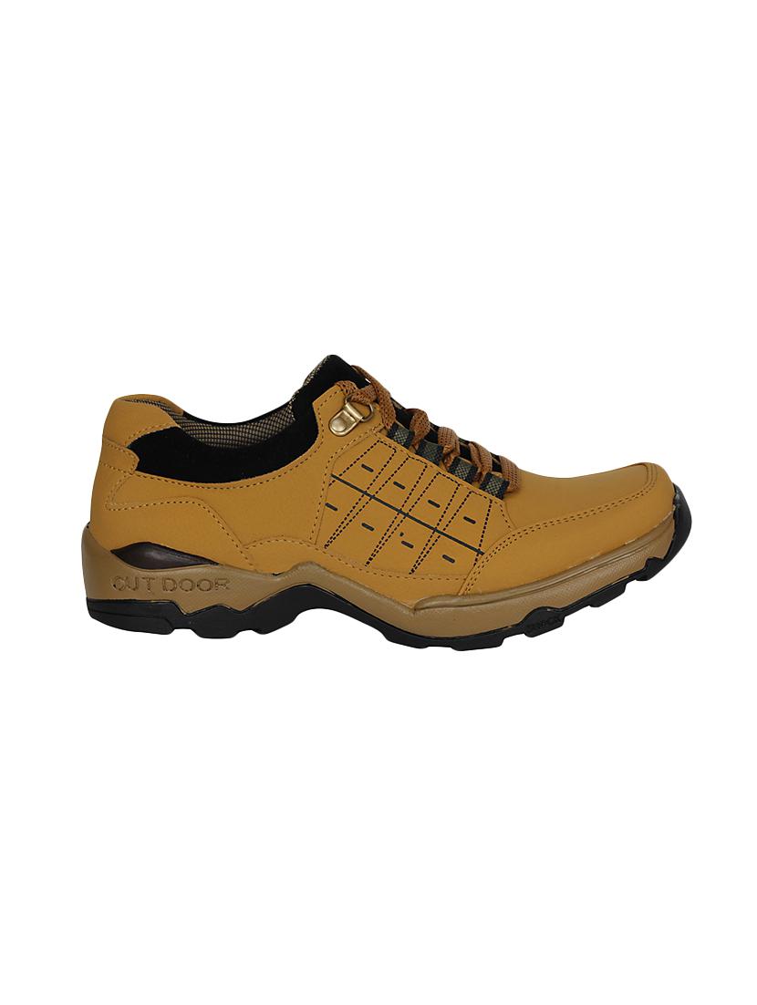 tan leatherette lace up boot - 13960091 - Standard Image - 1