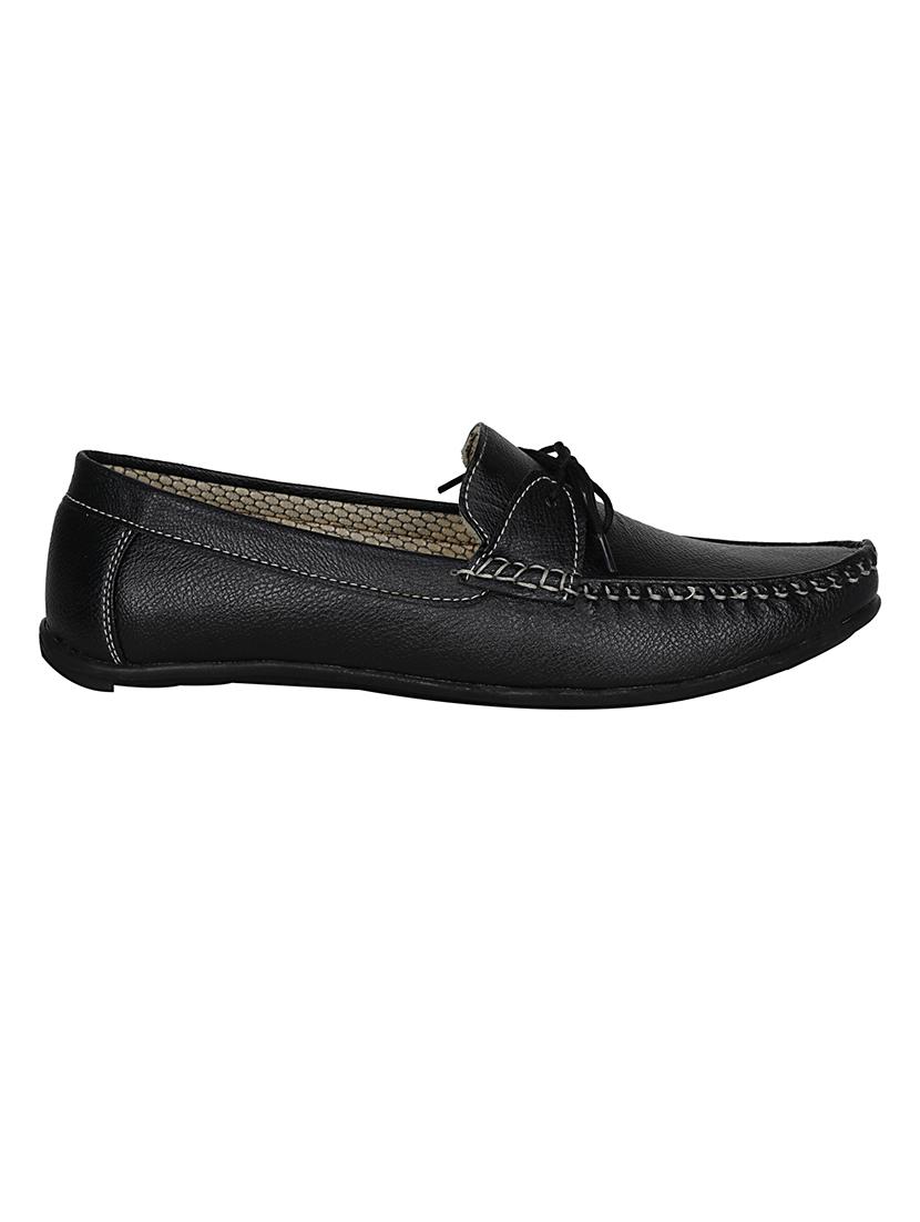 black leatherette slip on moccasin - 13960098 -  Standard Image - 1