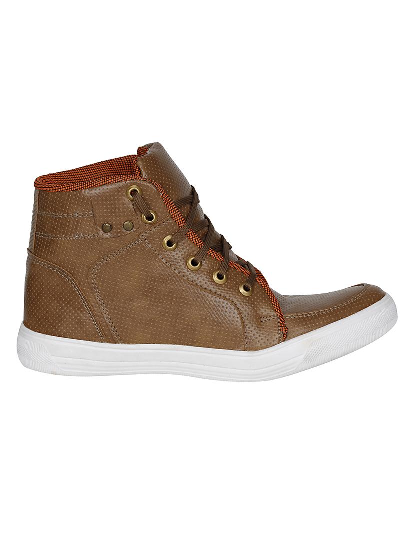 brown leatherette lace up sneaker - 13960101 -  Standard Image - 1