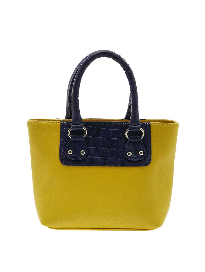yellow leatherette  regular handbag - 13962949 -  Standard Image - 1