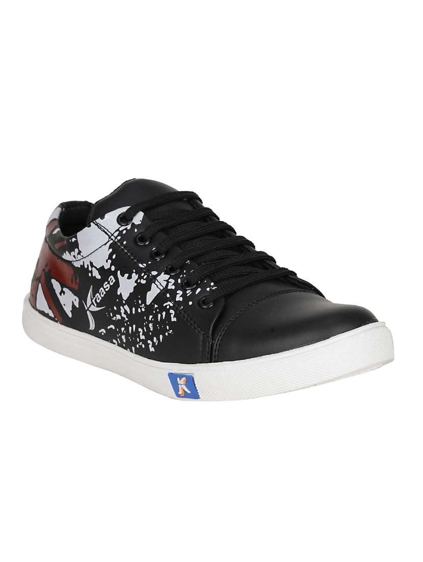 black leatherette lace up sneaker - 13963676 - Zoom Image - 0