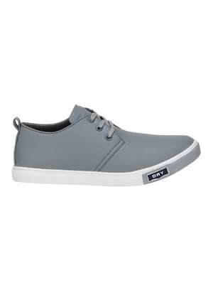 grey leatherette lace up sneaker