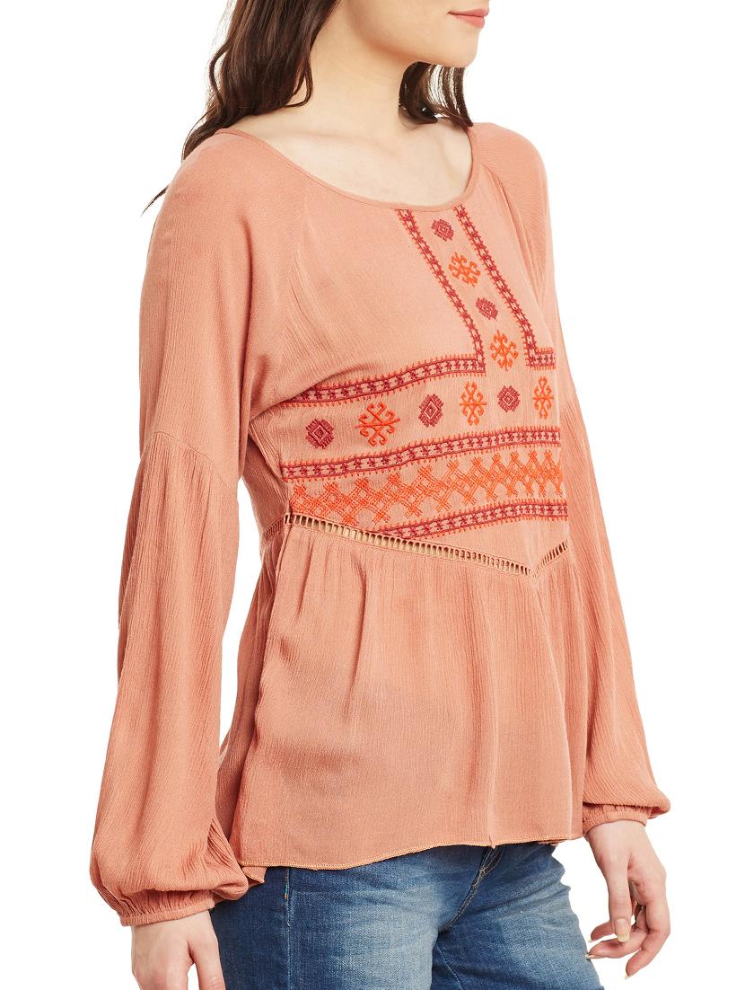 embroidered detail lace detail top  - 13965448 -  Standard Image - 1