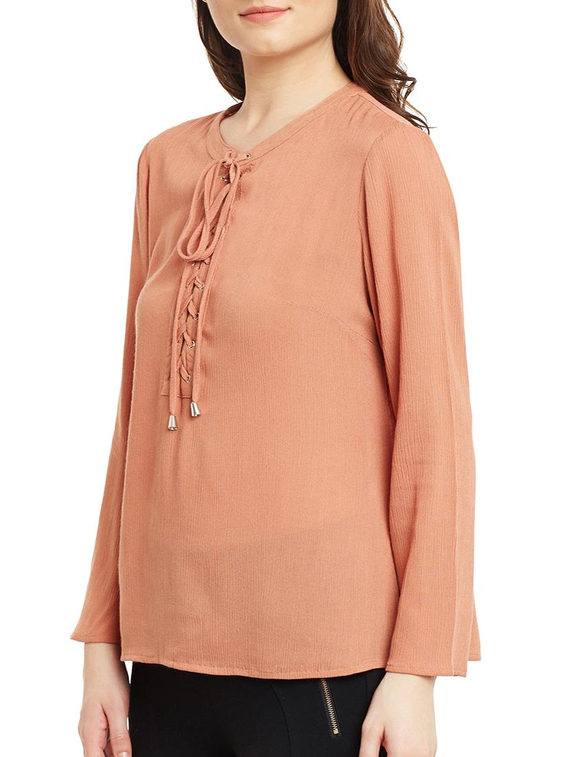 tie up neck solid top - 13965450 - Standard Image - 1