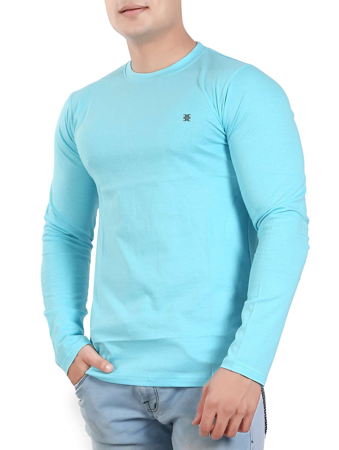 light blue cotton t-shirt - 13972427 - Standard Image - 1