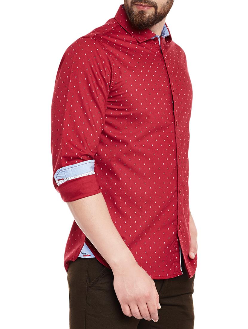 red cotton blend casual shirt - 13974385 - Standard Image - 1