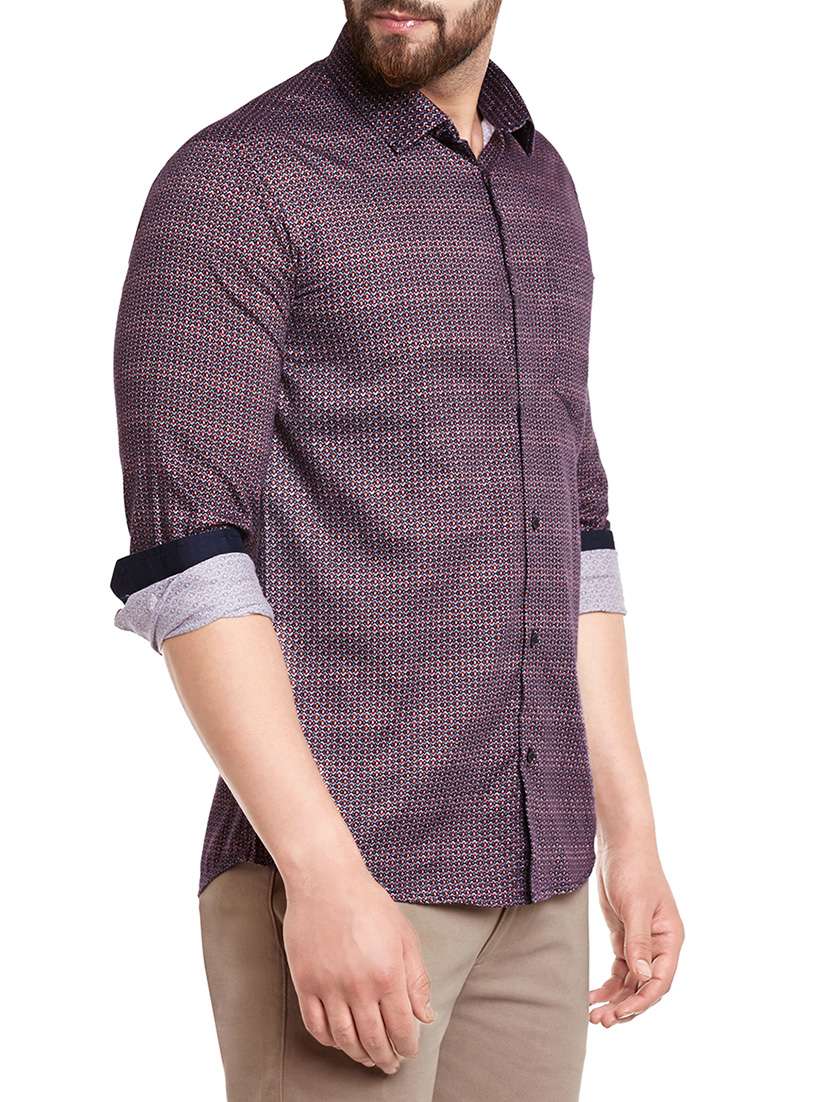 red cotton blend casual shirt - 13974398 -  Standard Image - 1