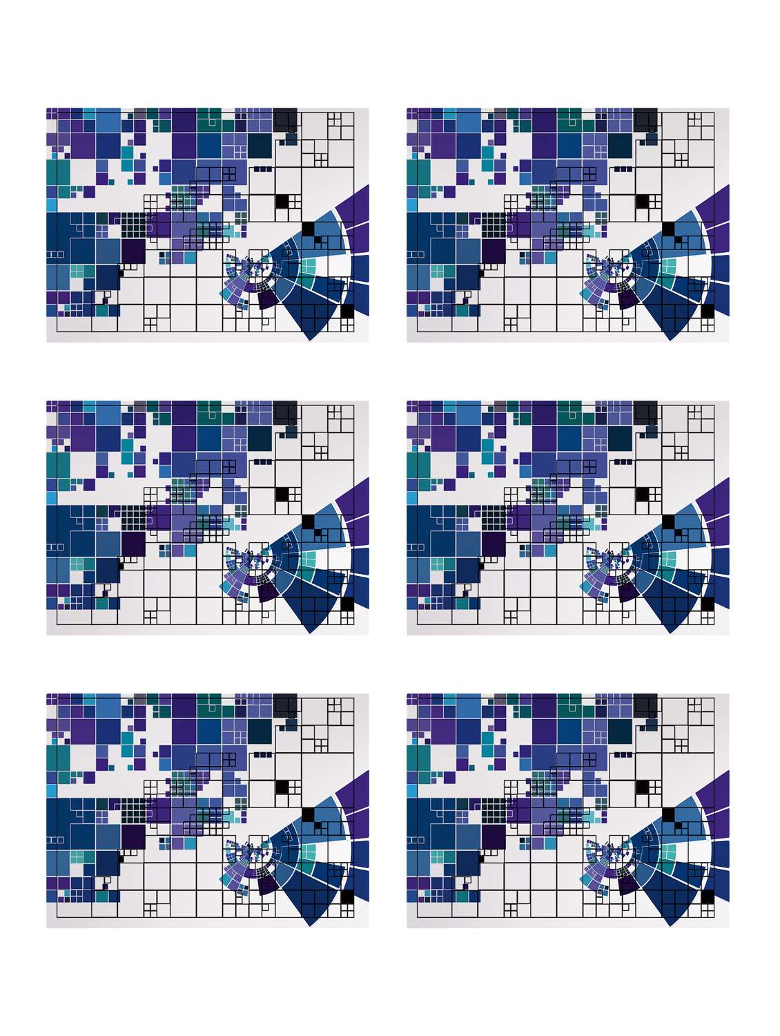 ambbi collections printed polyester set of 6 placemats