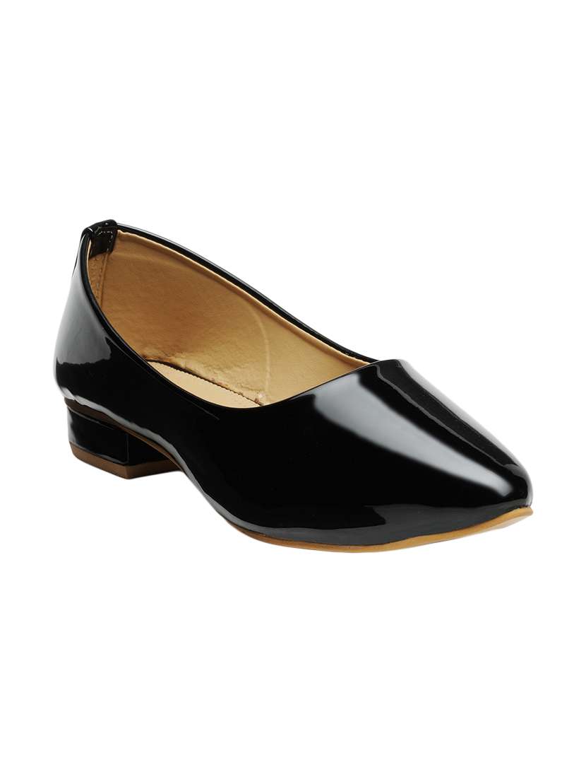 black patent leather slip on ballerina