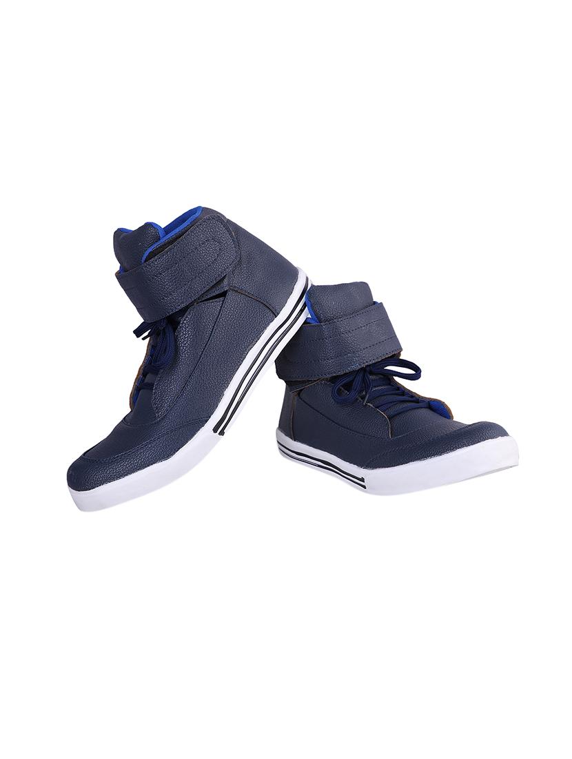 blue leatherette lace up sneaker - 13979081 -  Standard Image - 1