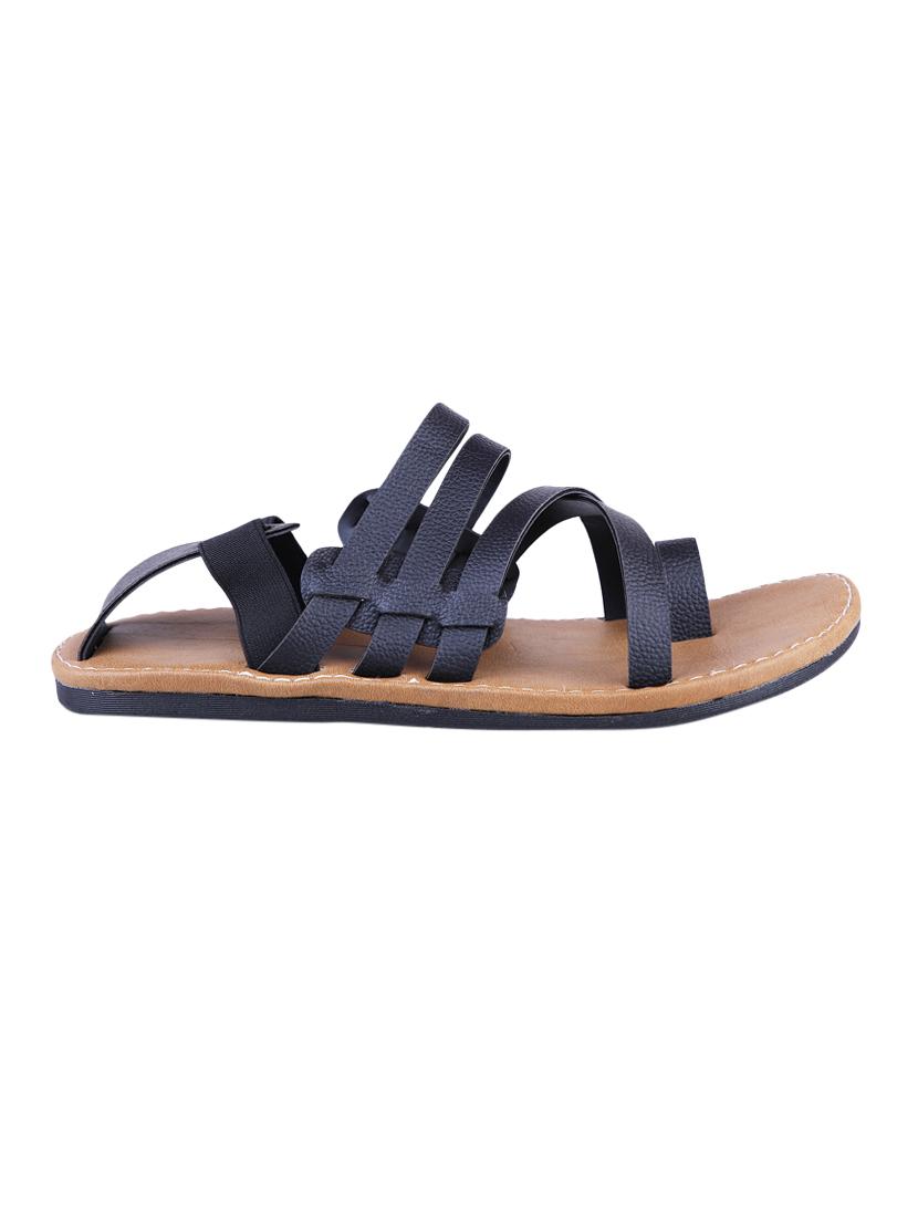 black leather back strap sandal - 13979097 -  Standard Image - 1