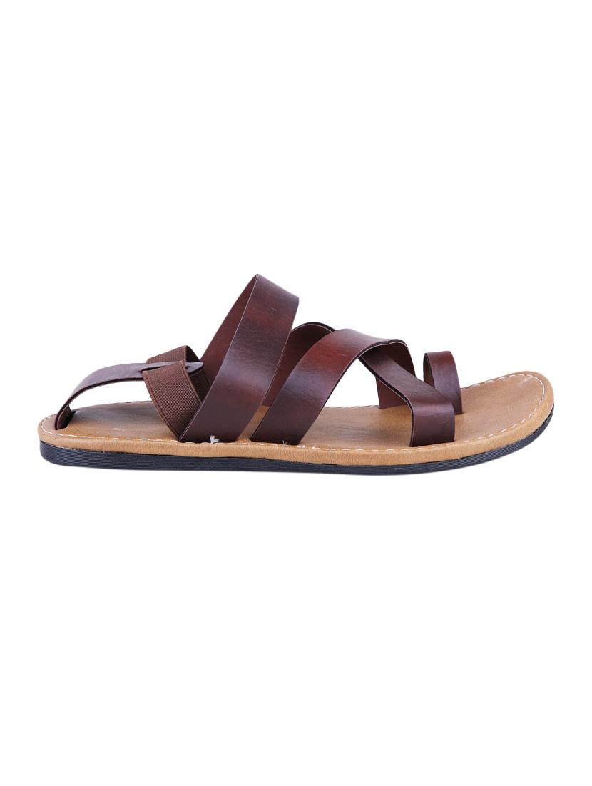 brown leather back strap sandal - 13979098 -  Standard Image - 1