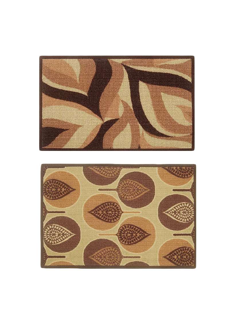 multicolored set of 2 nylon doormat with rubber backing