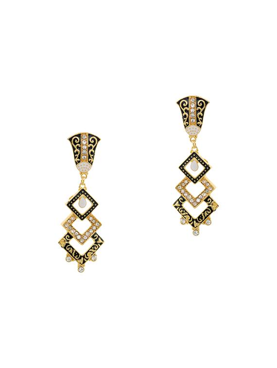 multi colored metal drop earrings - 13991935 -  Zoom Image - 0