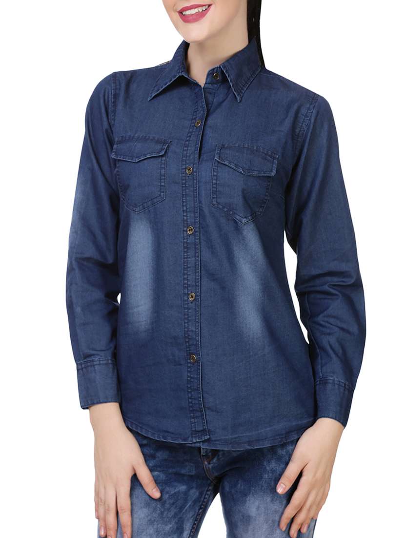blue denim regular shirt