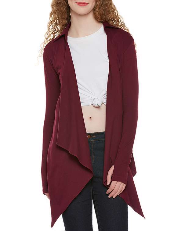 red cotton shrug