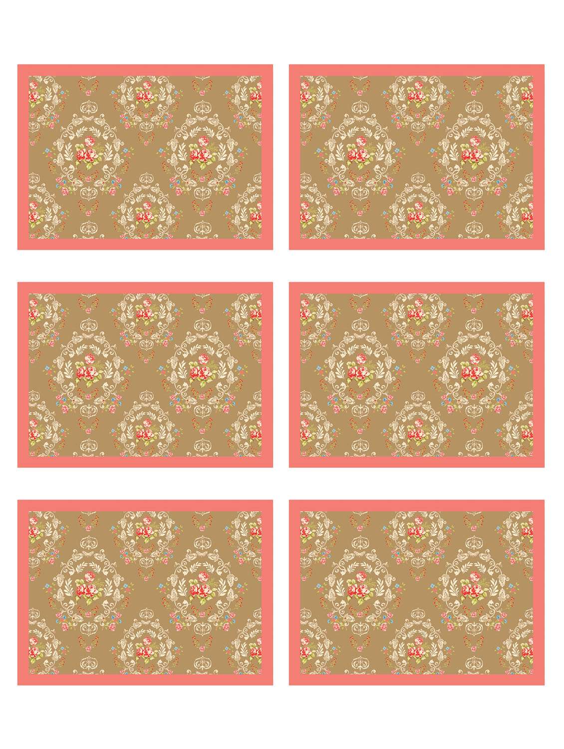 printed polyester table mat set of 6 pcs