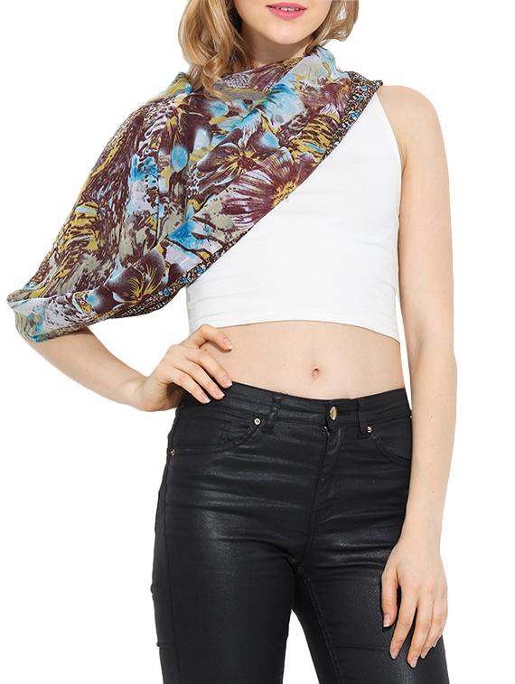 multi colored polyester scarf - 14001333 - Standard Image - 1