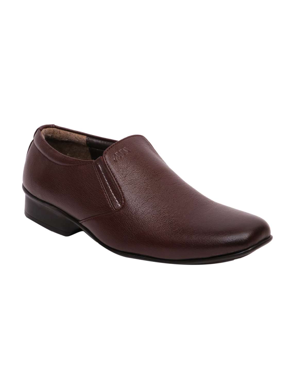 brown leather formal slip on
