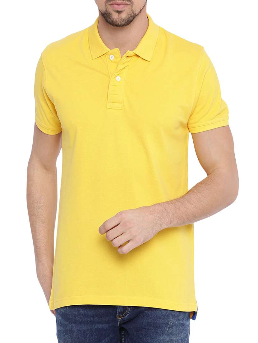 yellow solid t-shirt