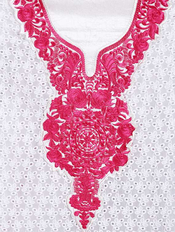 white georgette pakistani dress material - 14009862 -  Standard Image - 1