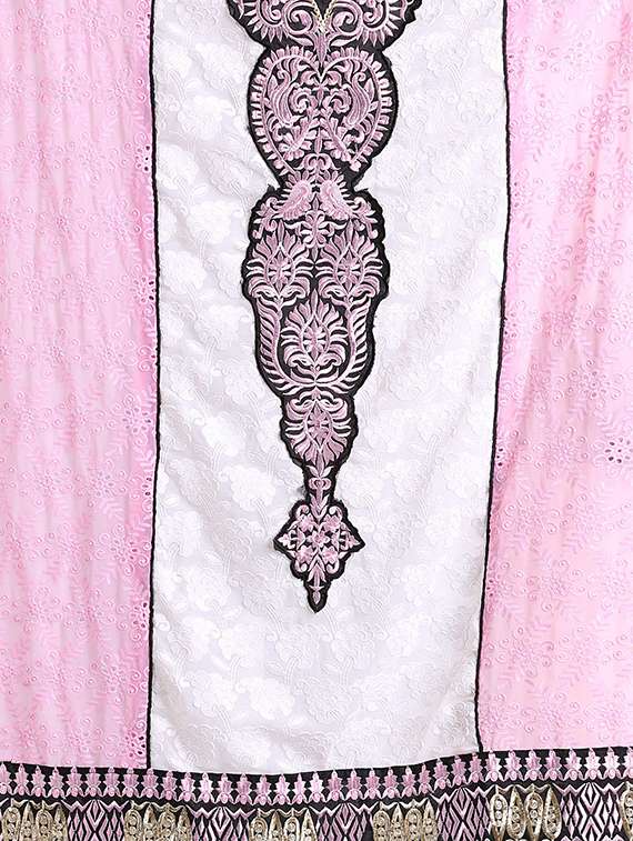 white georgette embroidered dress material - 14009866 - Standard Image - 1