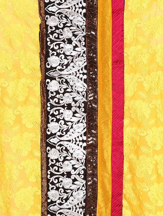 yellow georgette pakistani dress material - 14009868 -  Standard Image - 1